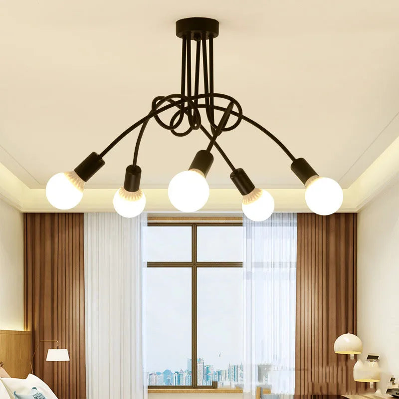 Retro Chandelier Wrought Iron LED Ceiling Lamp: A Modern Twist on Vintage Elegance