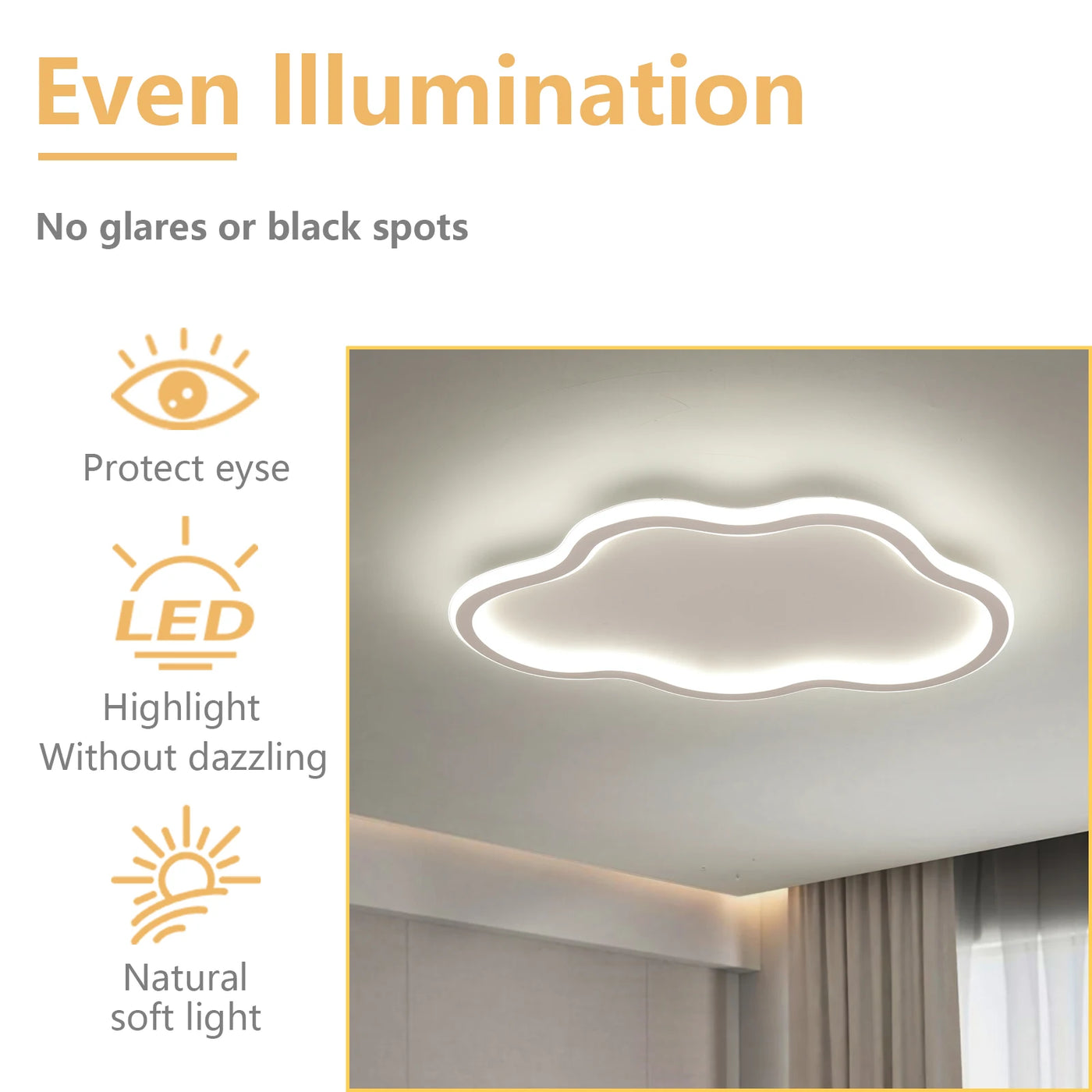 Creative White Cloud LED Ceiling Lamp - Modern Lighting for Bedroom, Children's Room, Study