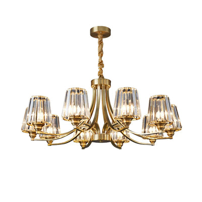 Postmodern Crystal Chandelier - Luxury American Copper Pendant Light for Living Room, Bedroom, and Dining Room