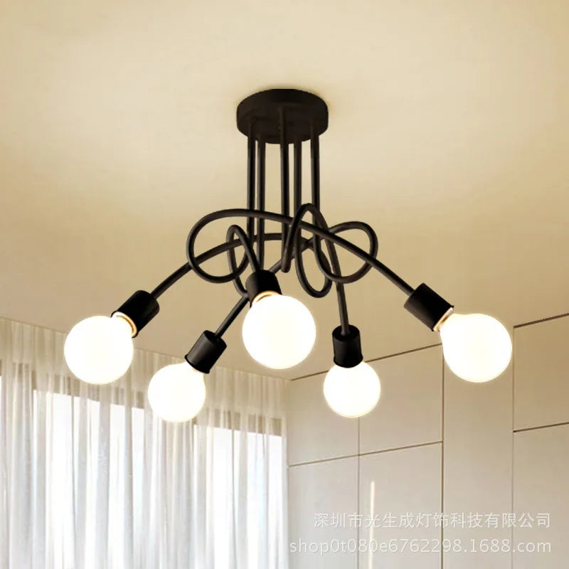 Retro Chandelier Wrought Iron LED Ceiling Lamp: A Modern Twist on Vintage Elegance