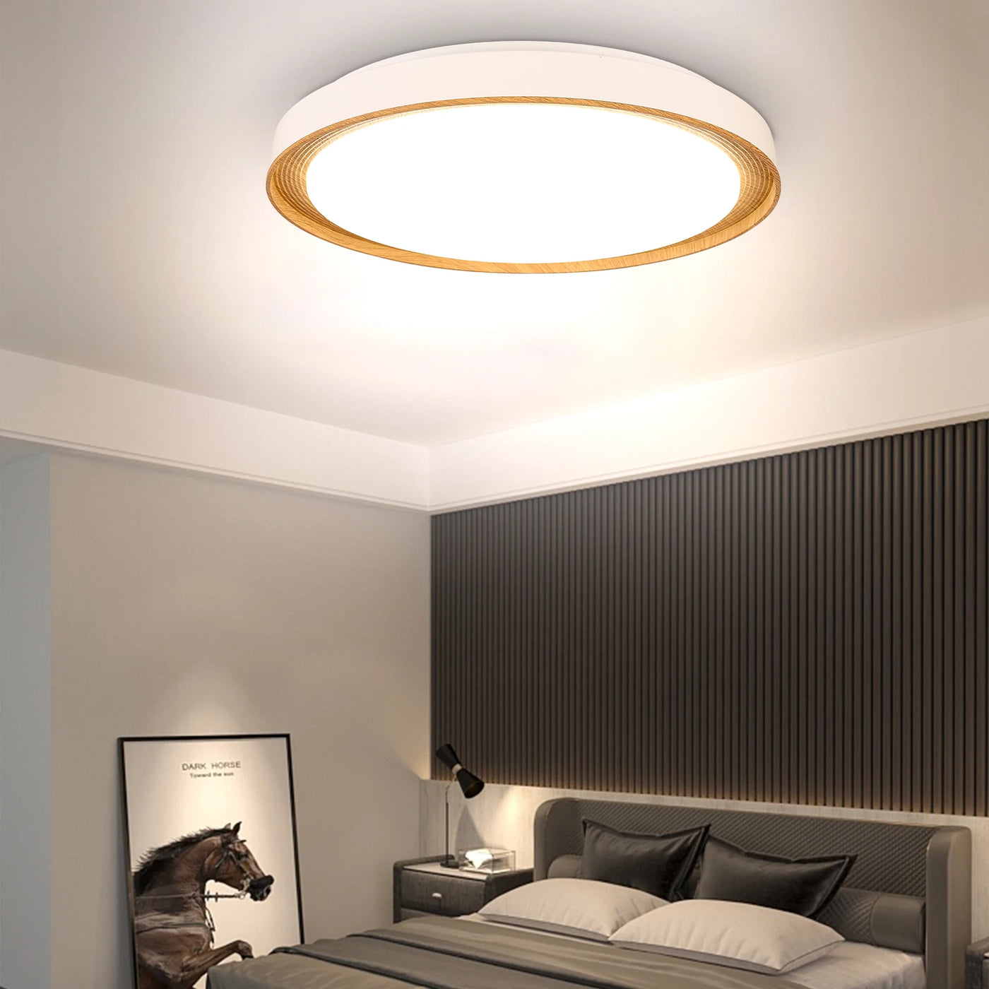 Modern LED Ceiling Light Wood Home Lighting