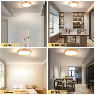 LED Chandelier Ceiling Lights Living Room for Home Fixtures - Nursery Indoor Bedroom Wood Ceiling Lamp in the Hallway Modern Decor