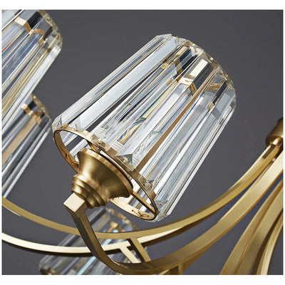 Postmodern Crystal Chandelier - Luxury American Copper Pendant Light for Living Room, Bedroom, and Dining Room