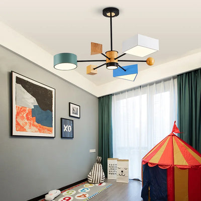 Nordic LED Pendant Light - Creative Macaron Chandelier for Children's Bedroom - Modern Lighting Fixture