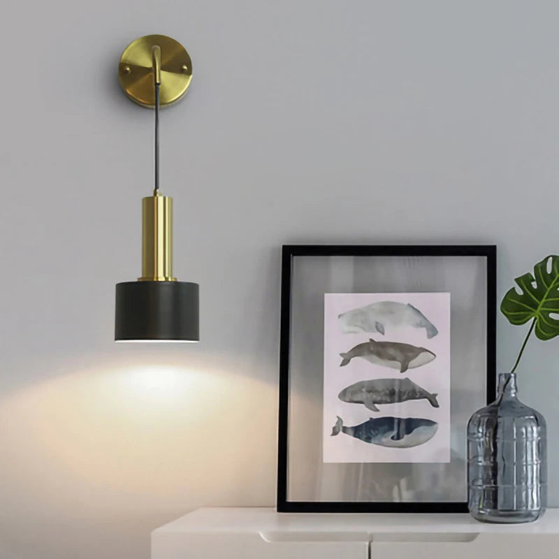 Nordic Modern LED Wall Lamp - Gold and Black Sconces Light for Indoor Home Kitchen, Bedside, Bedroom, Living Room Decoration