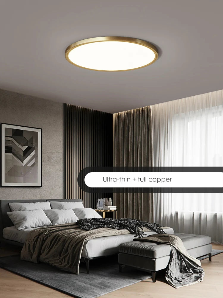 Modern Minimalist Copper Ceiling Lamp