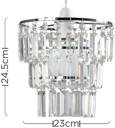 Modern 3-Tier Clear Beaded Chandelier: Elegant Acrylic Droplet Lampshade