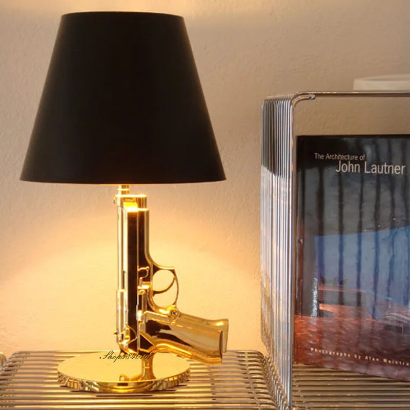 Nordic Creative Gun Lamp Standing Light - Artistic Resin Floor Lamp for Living Room and Study