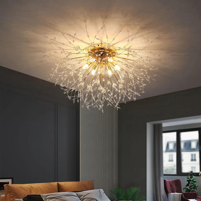 Elegant Dandelion Crystal Ceiling Lamp: A Popular Choice for Stylish Interiors