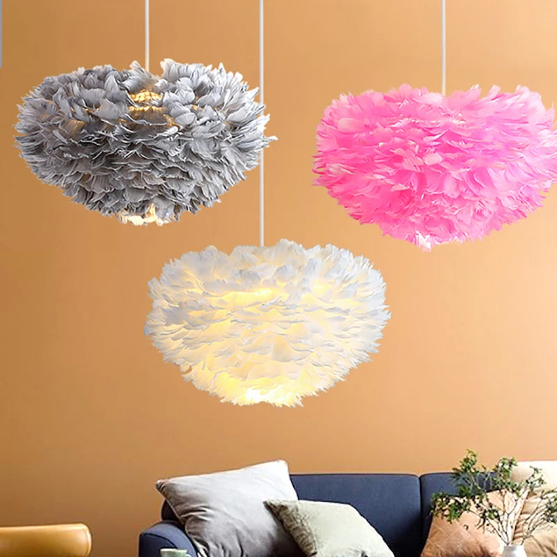 Nordic Feather Chandelier - Modern Elegance for Living Spaces