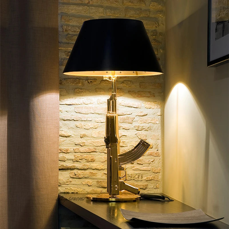 Nordic Creative Gun Lamp Standing Light - Artistic Resin Floor Lamp for Living Room and Study