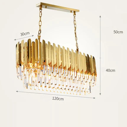 LED Gold Silver Dimmable Crystal Hanging Lamps Lustre Chandelier Lighting Suspension Luminaire Lampen For Staircase Foyer