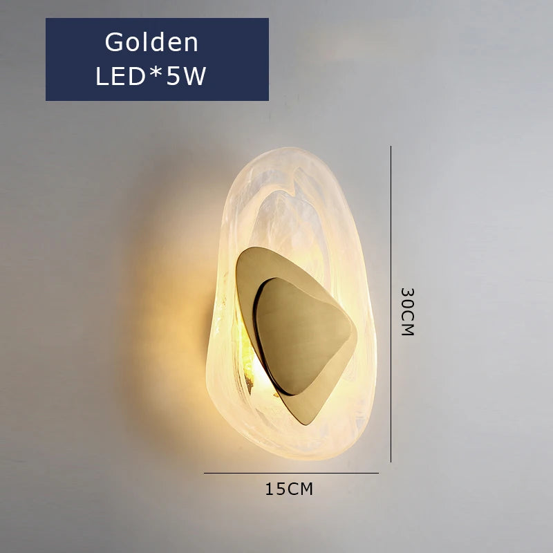 Luxury Golden LED Wall Lamp for Bedroom, Living Room, and Decorative Spaces