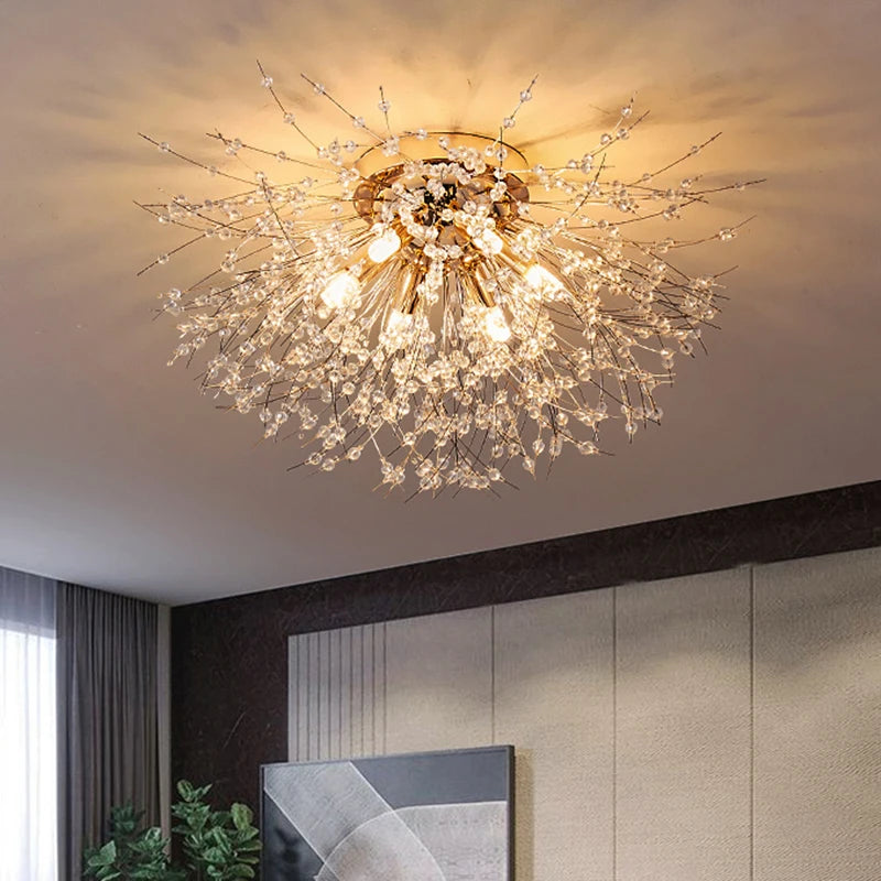 Elegant Dandelion Crystal Ceiling Lamp: A Popular Choice for Stylish Interiors