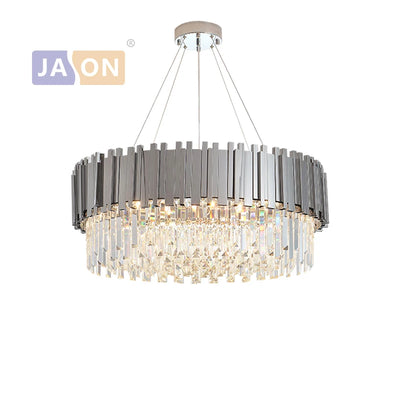 Luxury Gold Silver Black Crystal Designer Hanging Lamps LED Chandelier