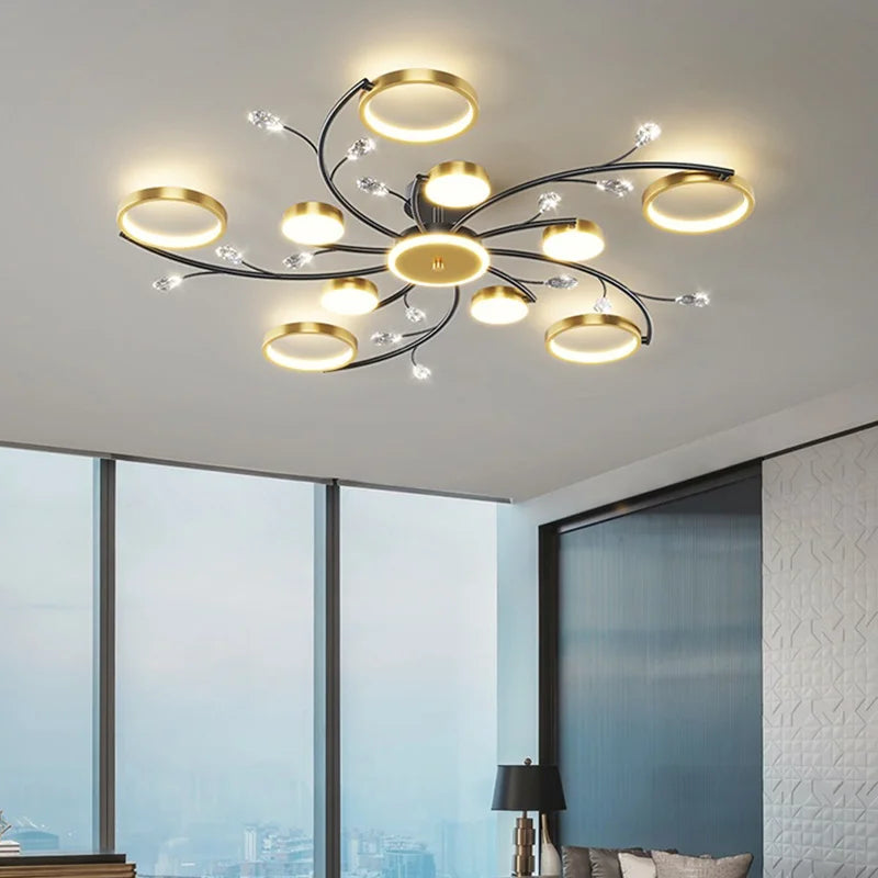 Modern LED Chandeliers for Bedroom, Living Hall, Dining Room, and Study Room – Crystal Lamp Indoor Lighting