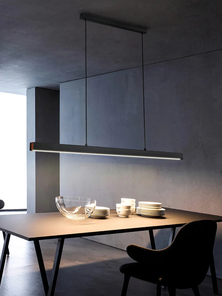 Nordic Modern Chandelier: Elegant LED Strip Lamp for Dining Rooms, Bars, Restaurants, and Offices