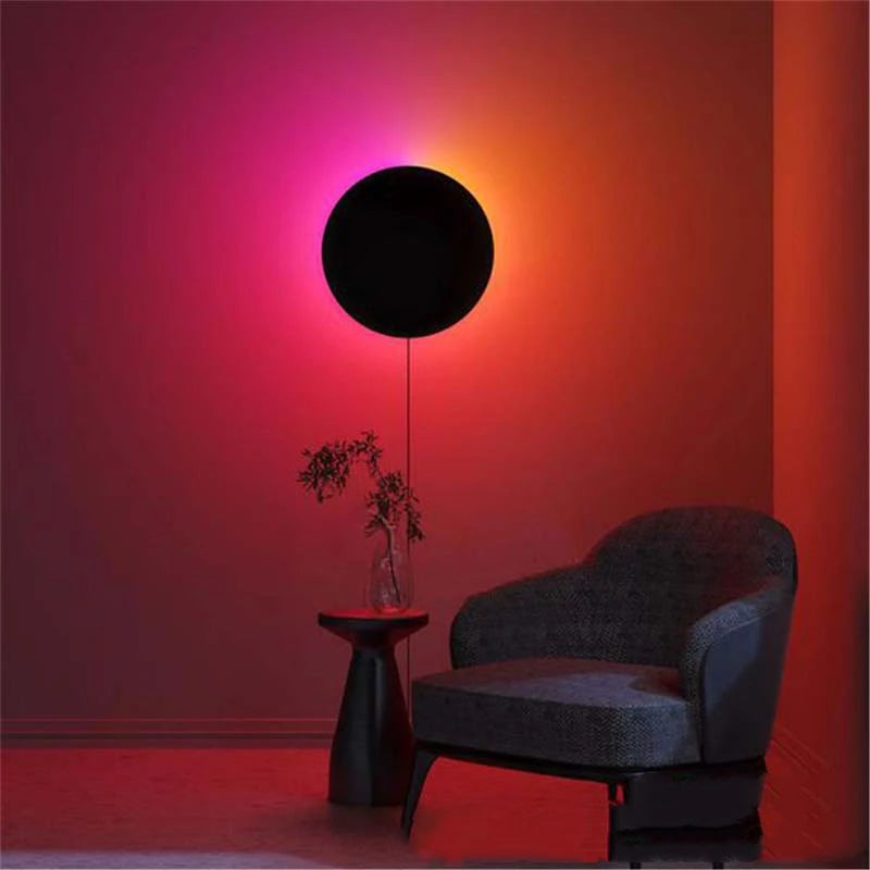 Modern Round LED Wall Lights | RGB Acrylic Touch Sensitive Remote Wall Lamp