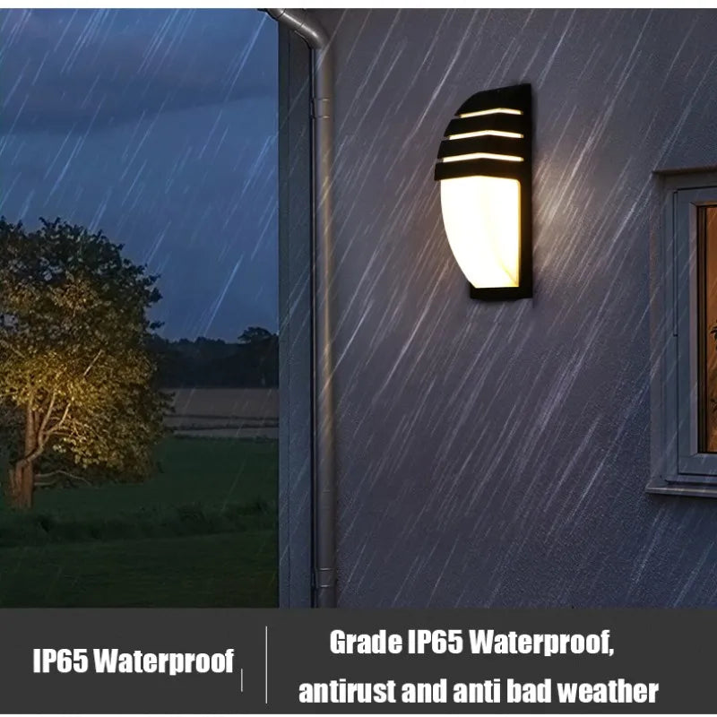 Modern LED Outdoor Wall Light with Radar Motion Sensor - Waterproof Exterior Lighting