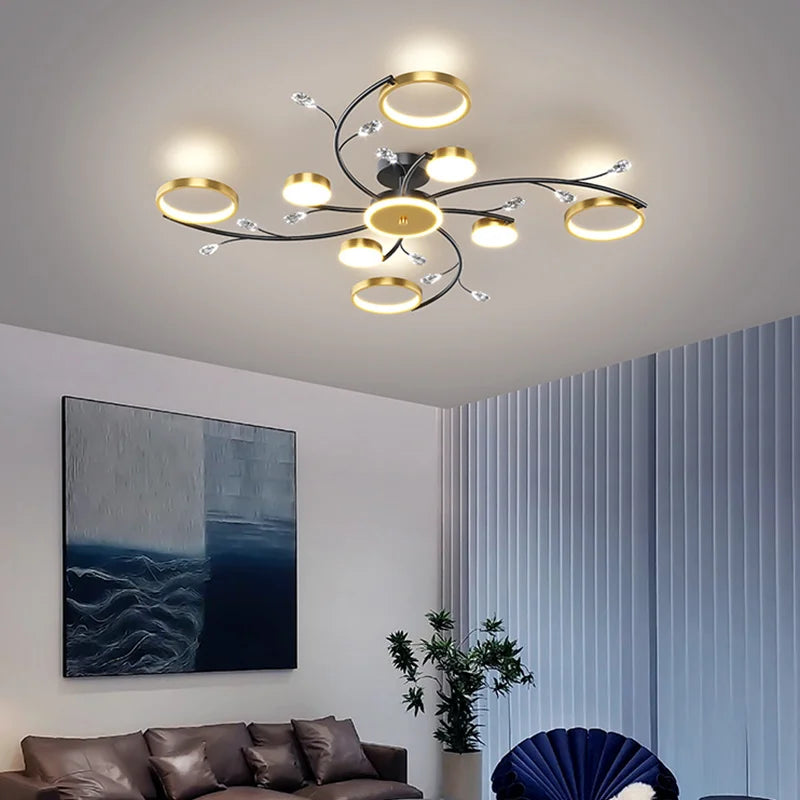 Modern LED Chandeliers for Bedroom, Living Hall, Dining Room, and Study Room – Crystal Lamp Indoor Lighting