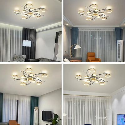 Modern LED Chandeliers for Bedroom, Living Hall, Dining Room, and Study Room – Crystal Lamp Indoor Lighting