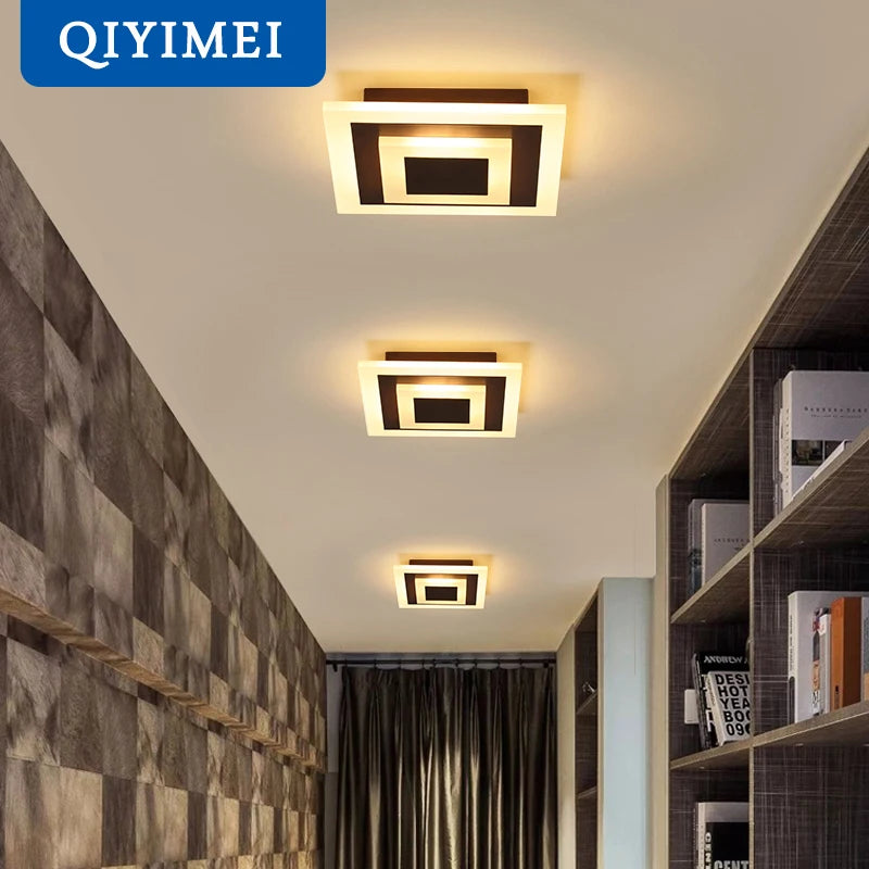 Modern LED Corridor Ceiling Lamp - Round/Square Lighting Fixture for Bathroom, Living Room, Home Decorative