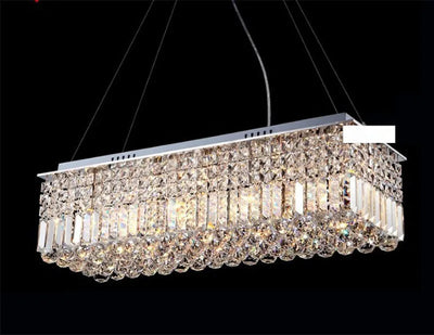 Upscale Modern Pendant LED Crystal Chandelier Light - Restaurant, Bedroom, Dining Room Hanging Lamp