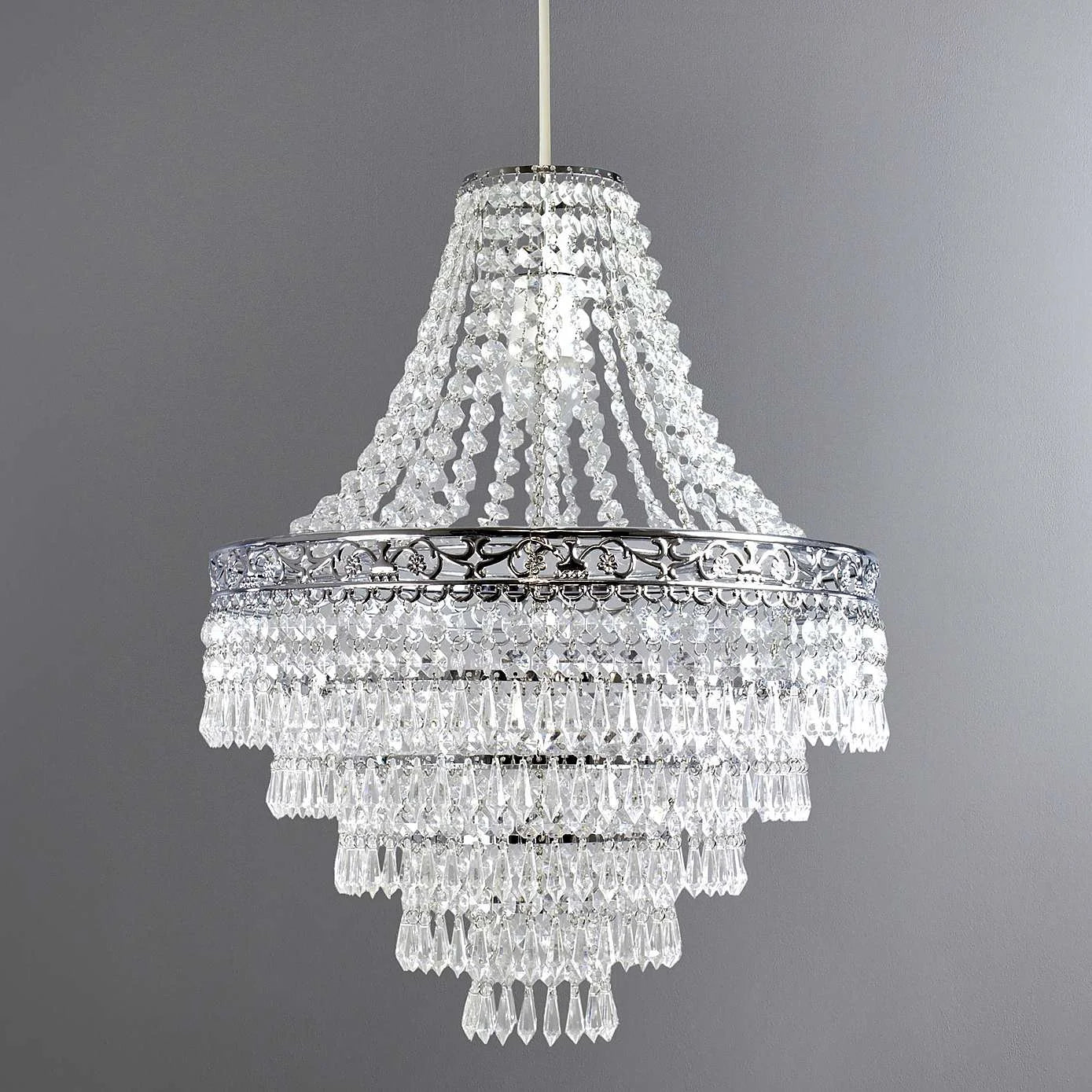 Blenheim Large Acrylic Chandelier Shade - Modern Pendant Lampshade