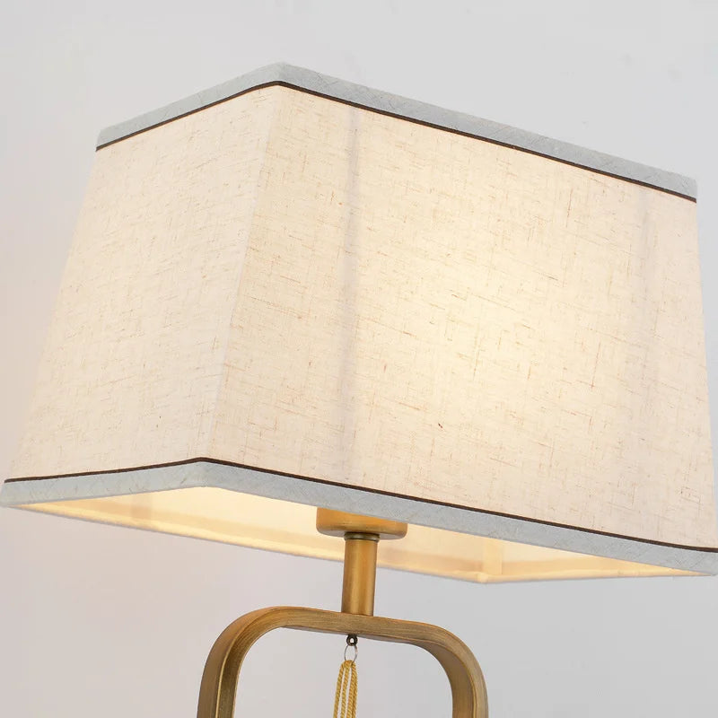 Stylish Modern New Chinese Table Lamp - Cloth Lighting Fixture for Hotel Bedroom and Living Room Bedside