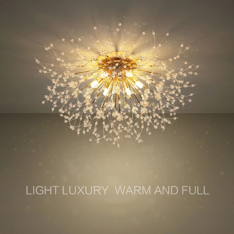 Elegant Dandelion Crystal Ceiling Lamp: A Popular Choice for Stylish Interiors