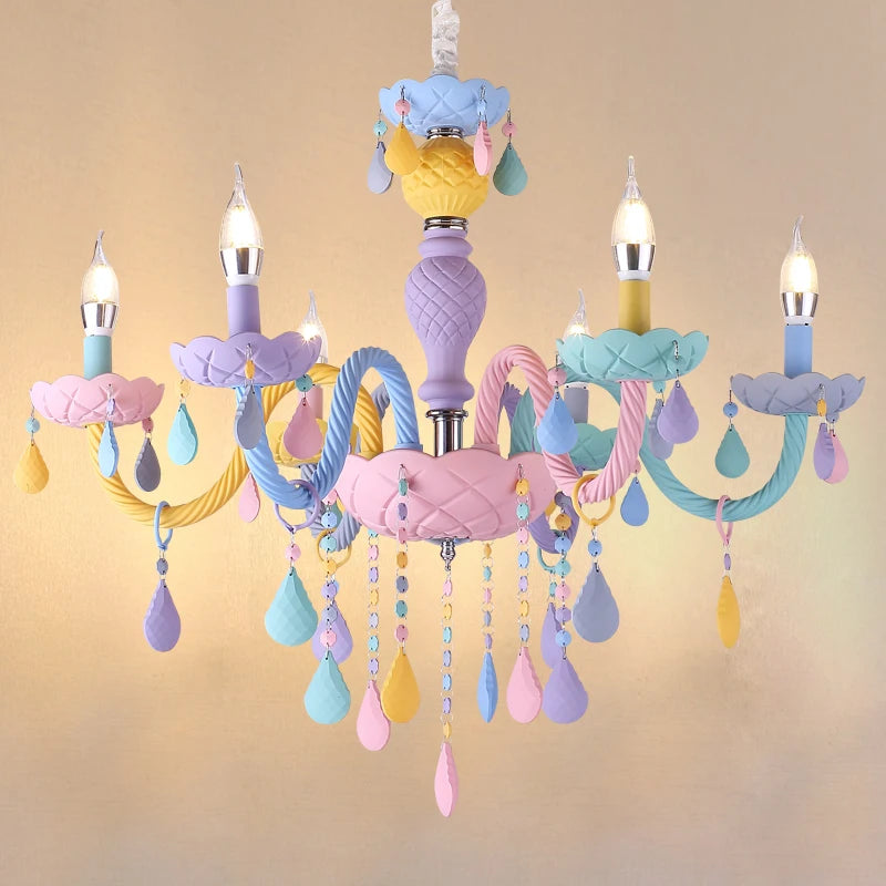 European Children Rainbow Chandelier for Princess Bedroom