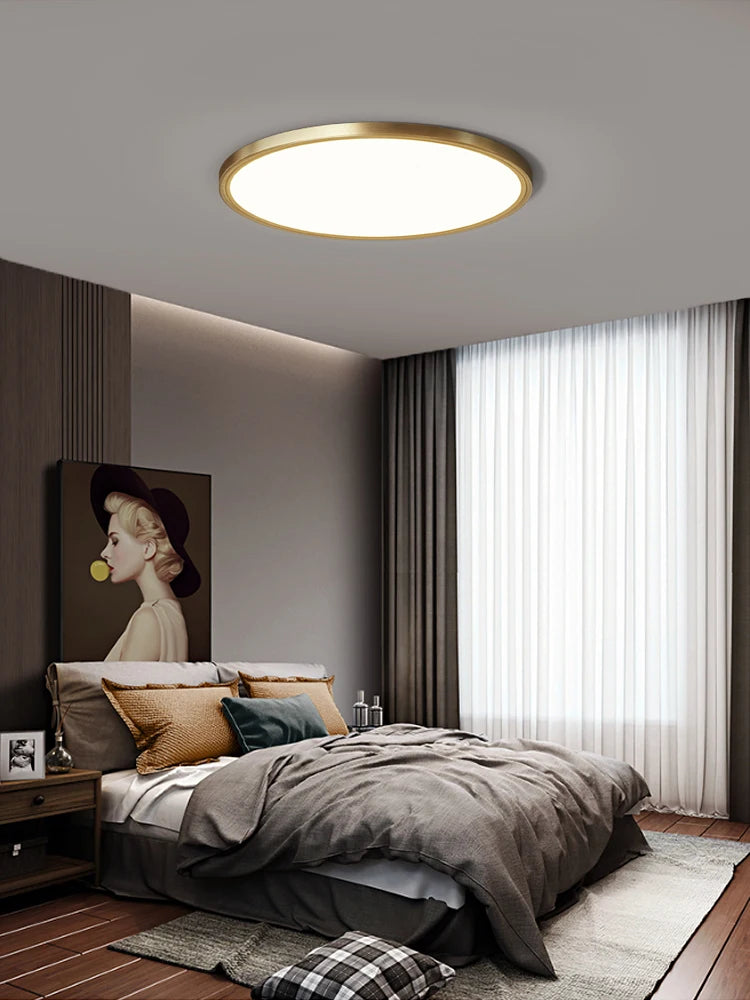 Modern Minimalist Copper Ceiling Lamp