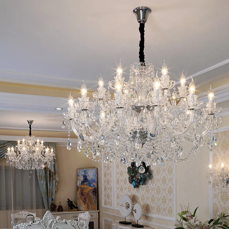 Modern European Style Crystal Chandelier - Elegant Lighting Fixture for Home Decor