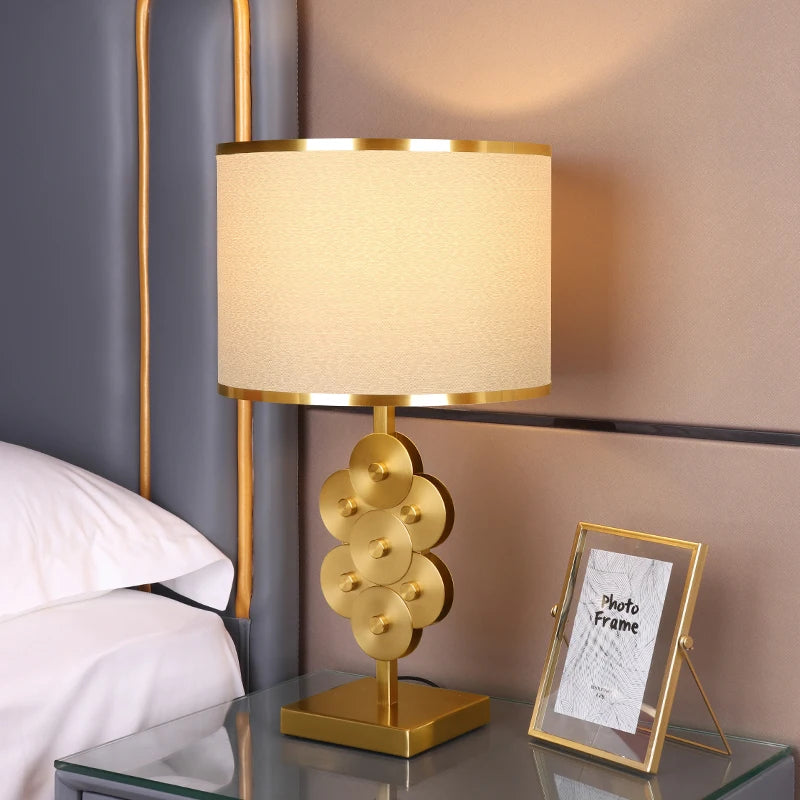 Modern LED Golden Table Lamp - Stylish Lighting Fixture for Bedroom, Bedside, Dining Room, Bar, Living Room, Kitchen, and Home Decor