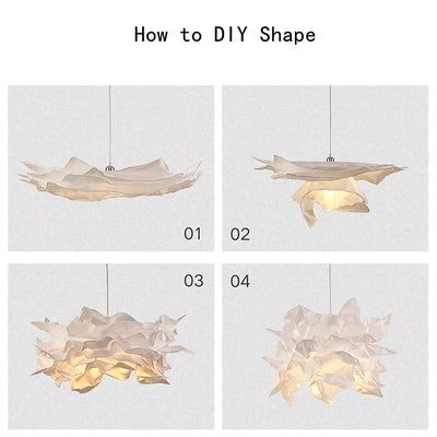 DIY Cloud Lamp Shade Flower Light - 43cm Artistic Pendant Chandelier for Living Room, Bedroom, or Bar Decoration