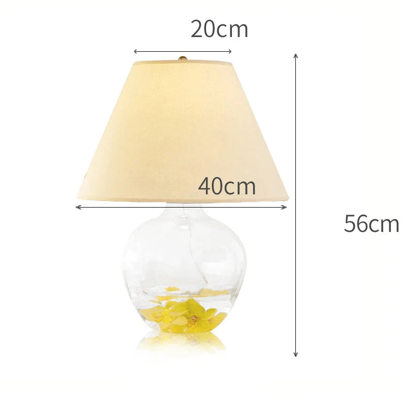 American Glass Table Lamp - Simple Modern Dimmable Bedside Lamp with Personality, Warm Light, and Cute Desk Calendar