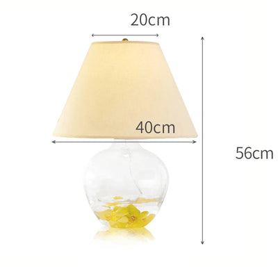 American Glass Table Lamp - Simple Modern Dimmable Bedside Lamp with Personality, Warm Light, and Cute Desk Calendar