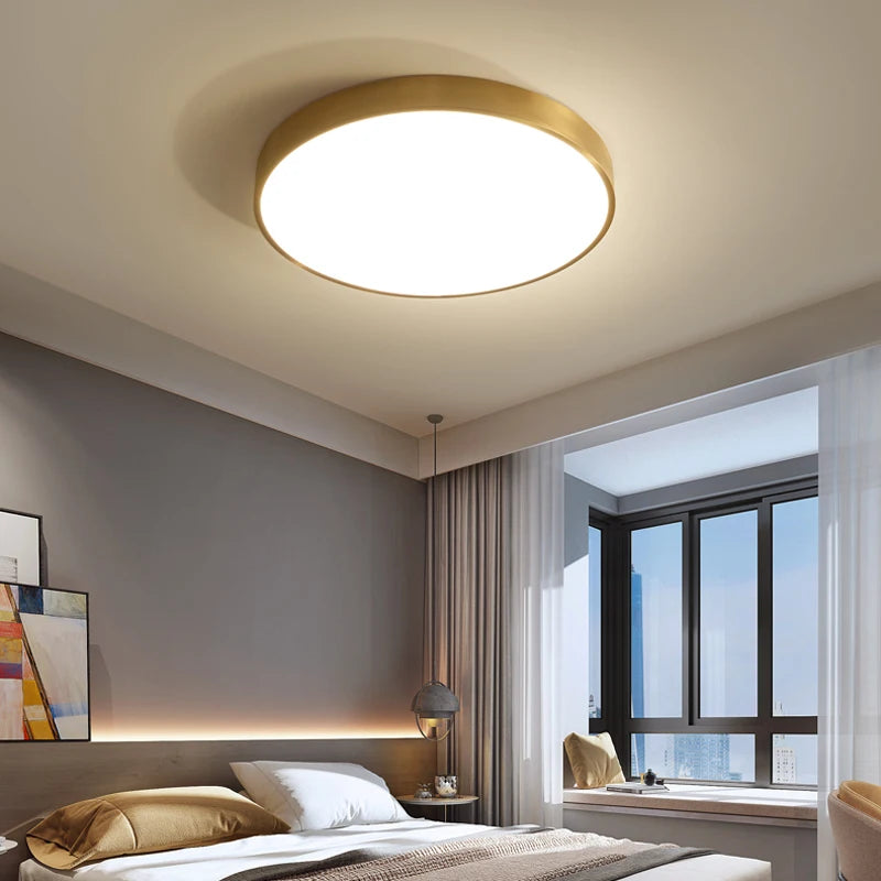 All Copper Thin LED Ceiling Lights for Modern Spaces