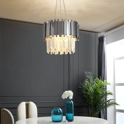 Dimmable LED Postmodern Silver Crystal Designer Chandelier