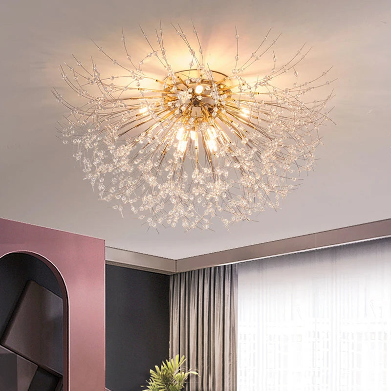 Elegant Dandelion Crystal Ceiling Lamp: A Popular Choice for Stylish Interiors