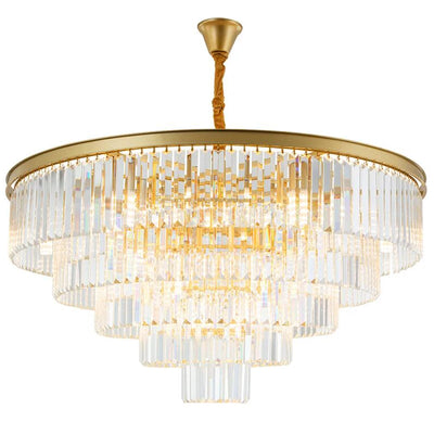 Modern Golden Crystal Chandelier: Elegant Lighting for Restaurants and Homes