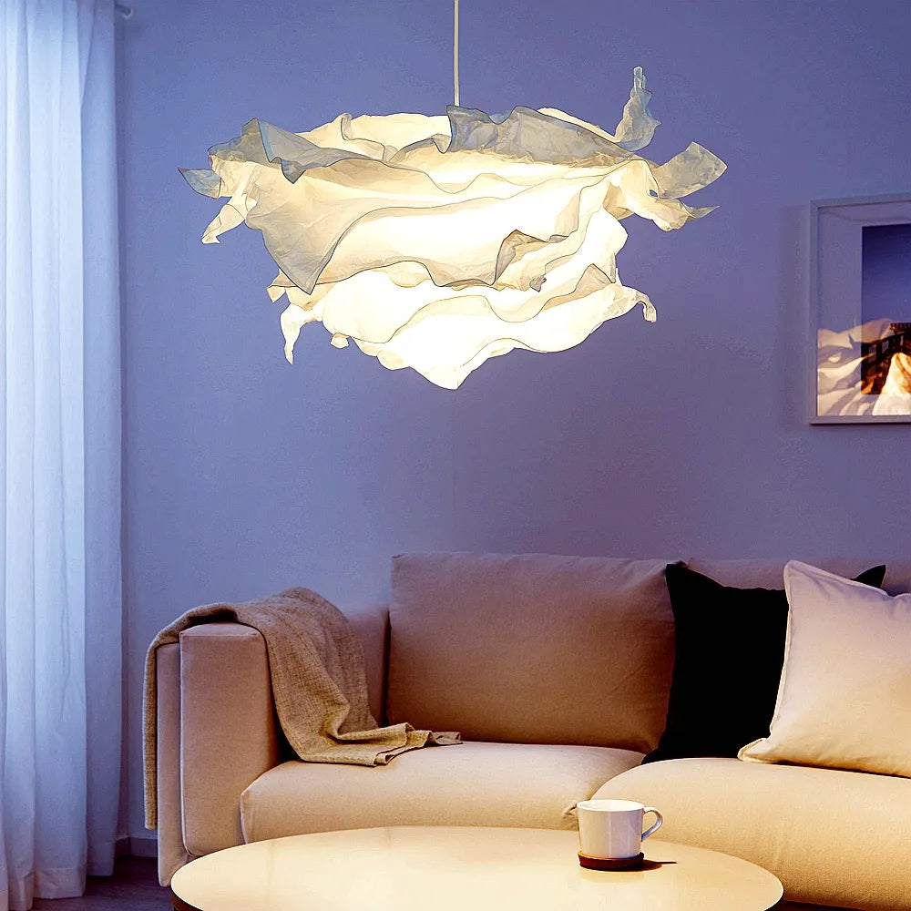 DIY Cloud Lamp Shade Flower Light - 43cm Artistic Pendant Chandelier for Living Room, Bedroom, or Bar Decoration