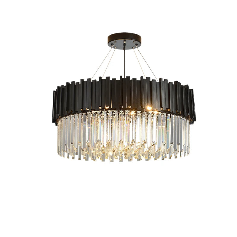 Luxury Gold Silver Black Crystal Designer Hanging Lamps LED Chandelier