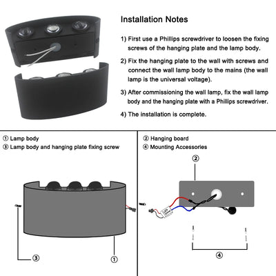 LED Wall Lamp Outdoor Waterproof Up And Down Luminous Lighting Garden Decoration AC85-265V Wall Lights for Bedroom Living Room