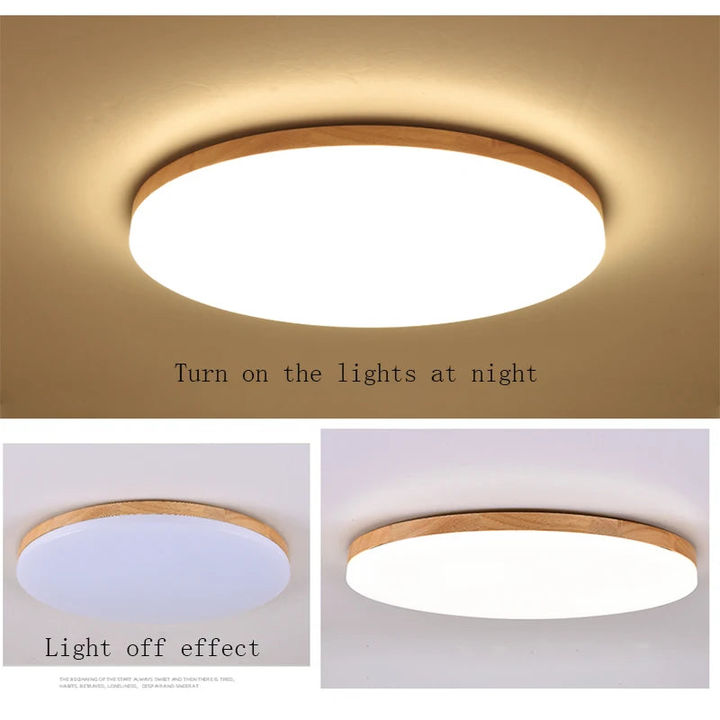 Wooden Art LED Ceiling Lamp - Modern Style for Living Room, Bedroom, Aisle, and Balcony