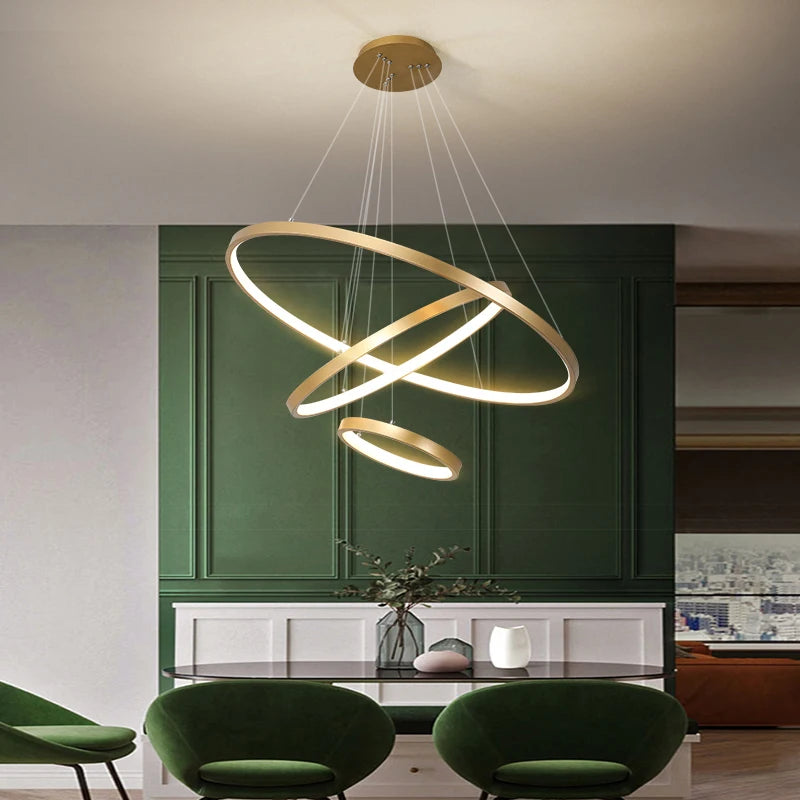 Modern LED Ceiling Chandelier - Elegant Lighting Fixture for Villa Living Spaces