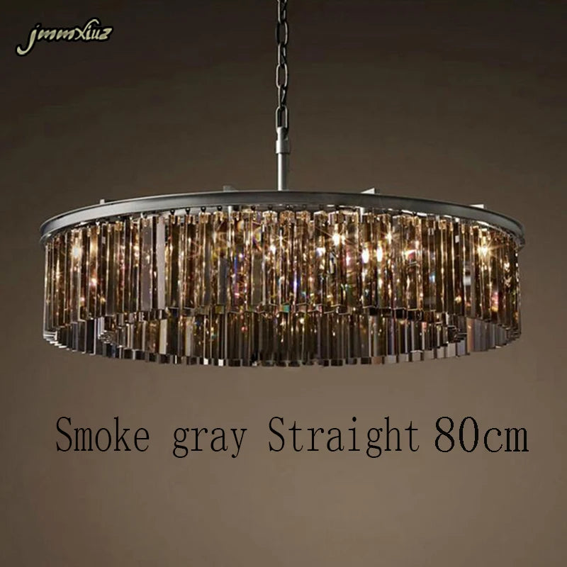 Luxury Crystal Hanging Light Fixture Round Crystal Chandelier Fixture Drop Lamp for Living Room Dining Room Restaurant Cafe