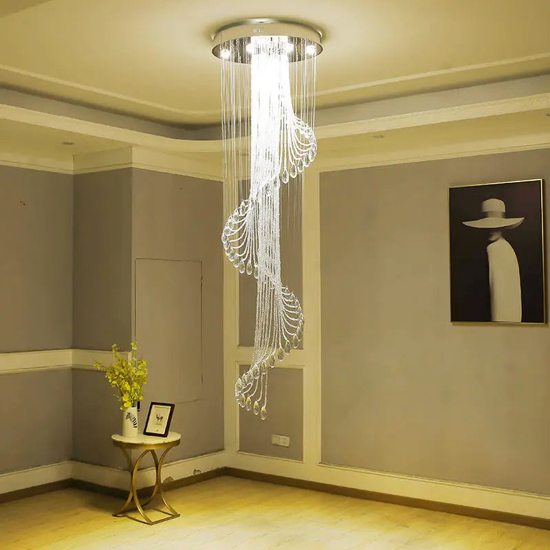 Spiral K9 Crystal Chandelier - Modern European Design for Elegant Room Lighting