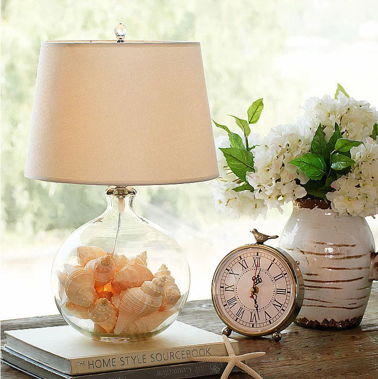 Nordic Modern Glass Table Lamp - Flower Decor Bedside Night Lamp, Bringing Garden-Inspired American Simplicity to Your Space