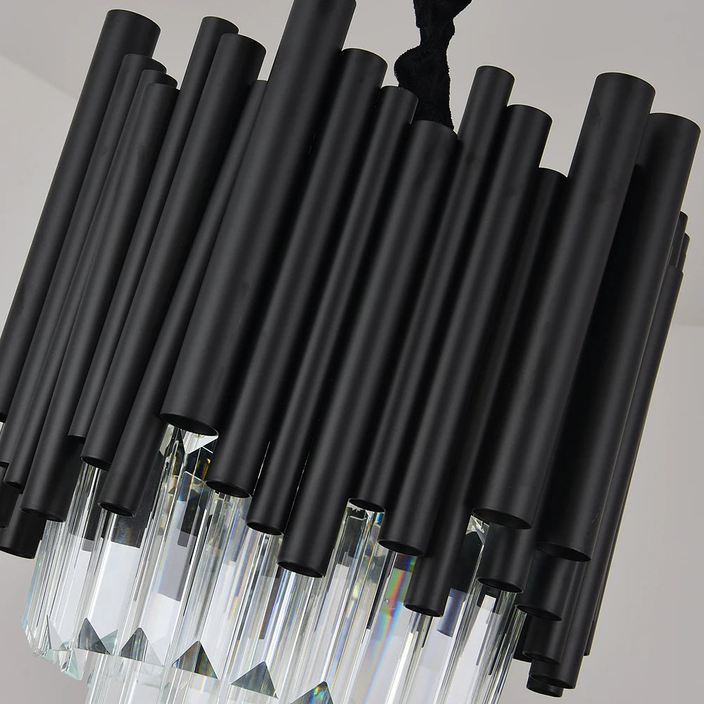 Black Creative Pendant Lights for Dining Room - Luxury LED Crystal Lamp